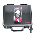 Gurkha Punisher - Skull and Flag - 15 Cigar Travel Humidor - Black