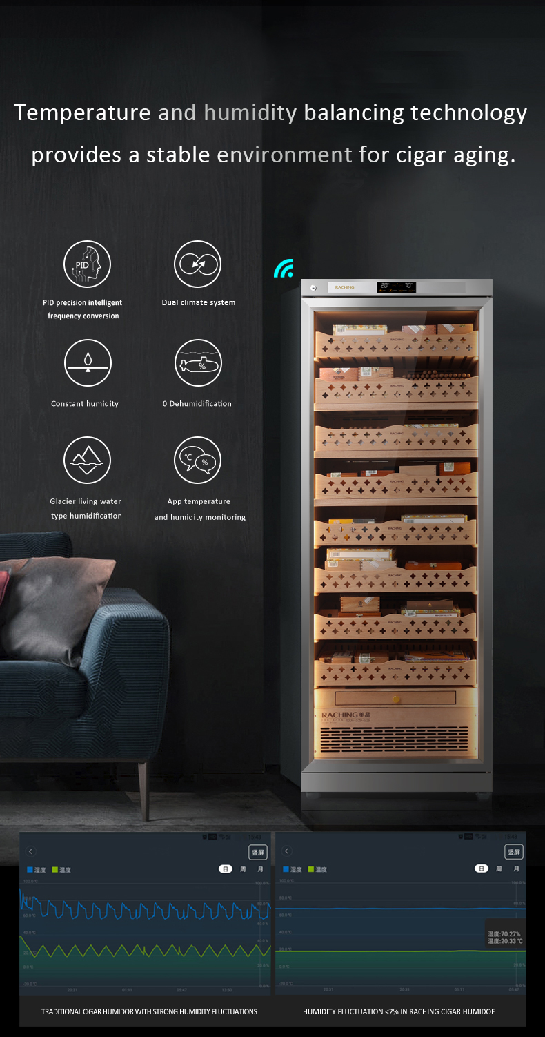Raching Stainless Steel Series CT48A Humidor