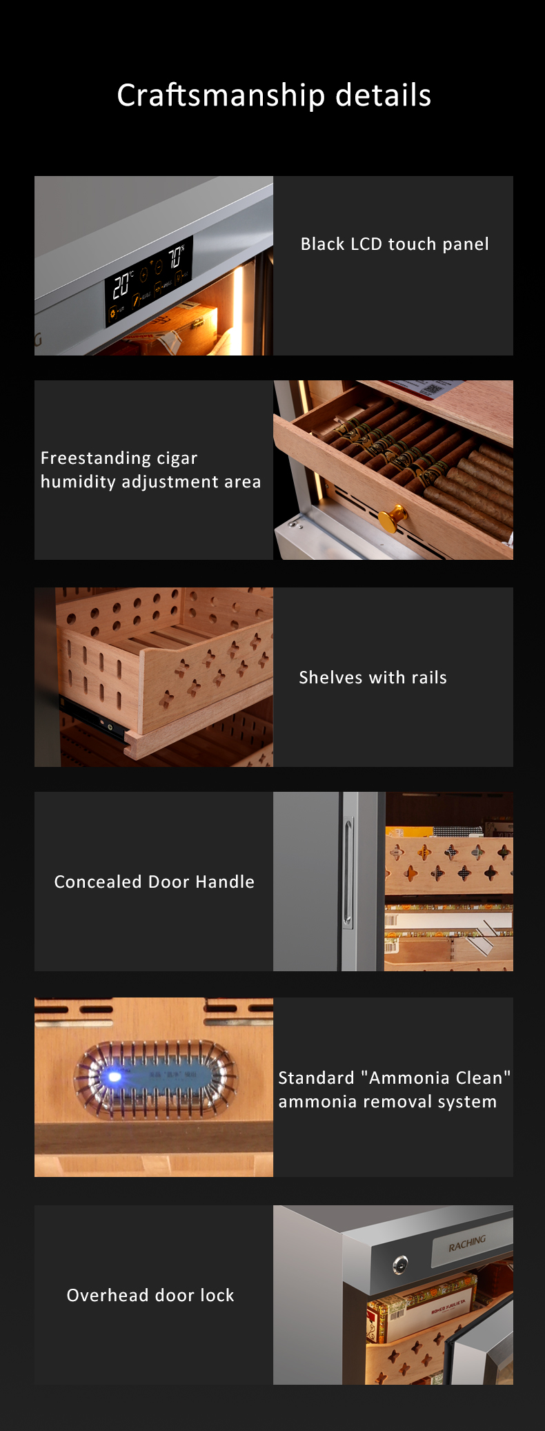Raching Stainless Steel Series CT48A Humidor