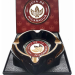 Joya de Nicaragua Ceramic Round Black/Gold Ashtray
